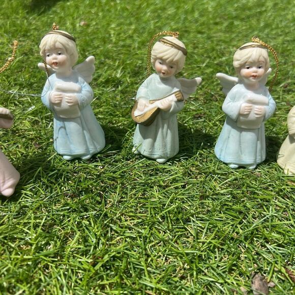 8PC Porcelain Musician Angels Seizan CP Fine Art Christmas Figurines Japan rare - Picture 2 of 4